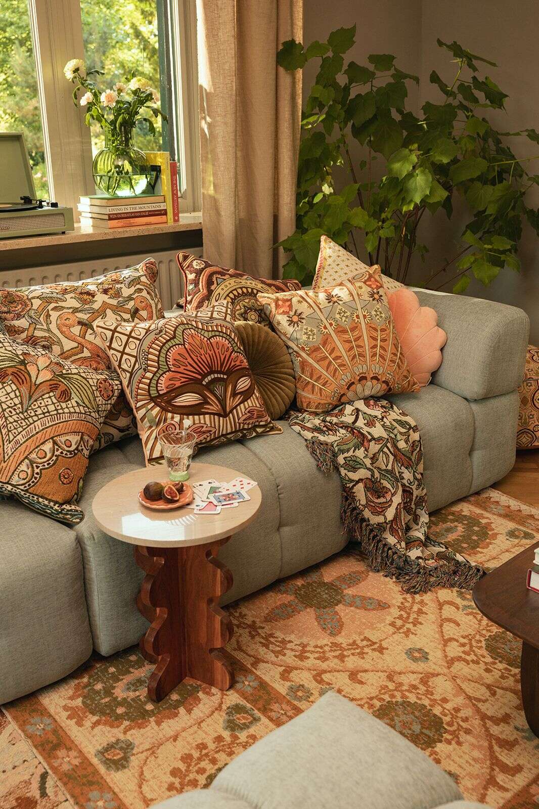 Multicolour vloerkleed met print