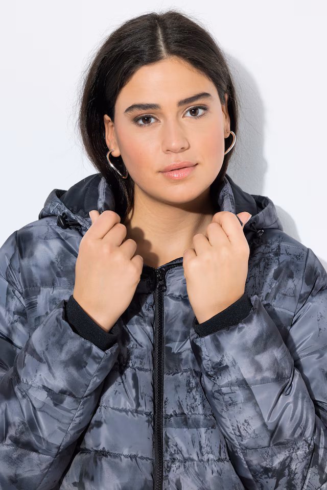 HYPRAR Quilted Abstract Print Jacket