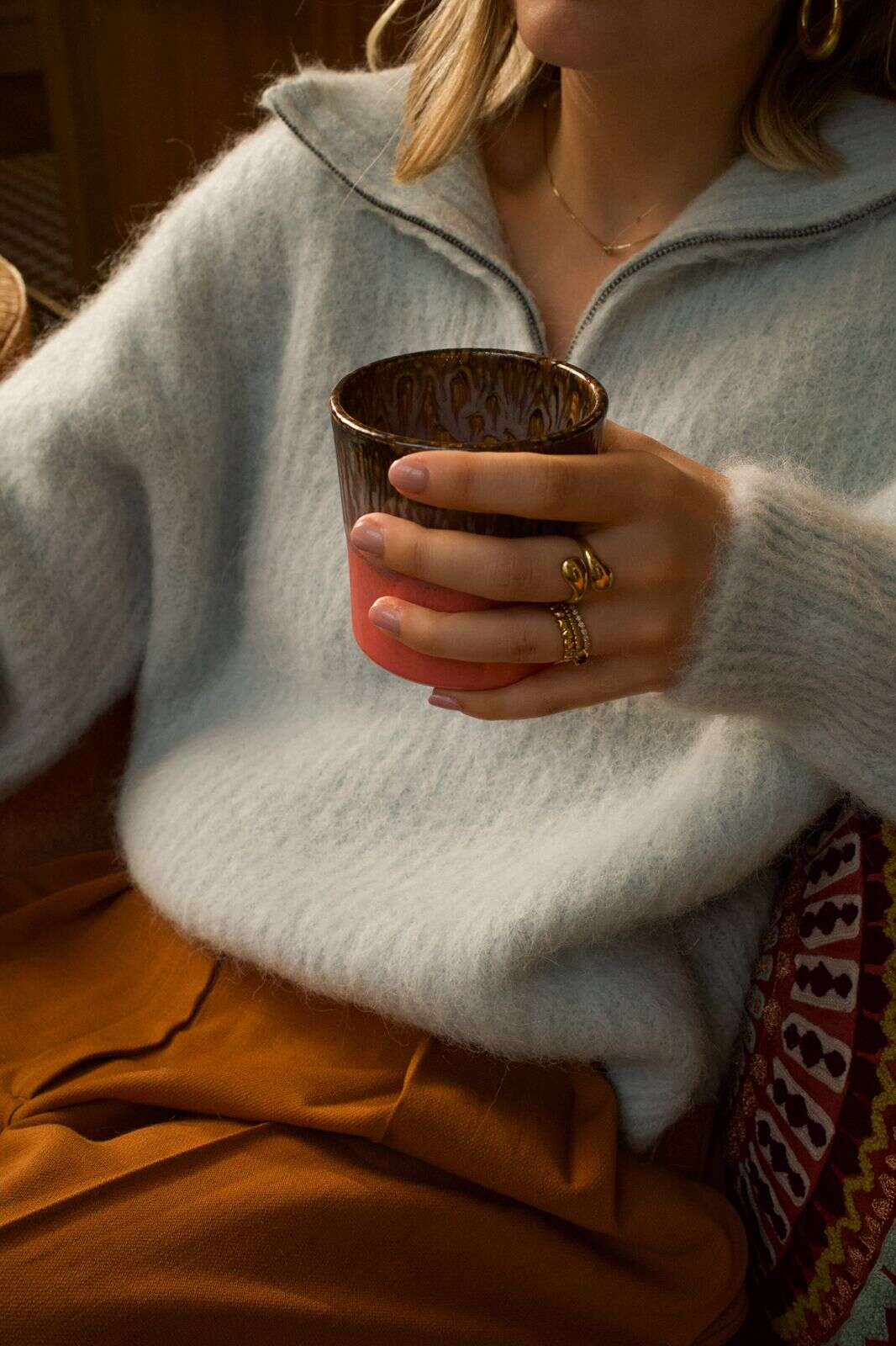 Gold plated twisted ring