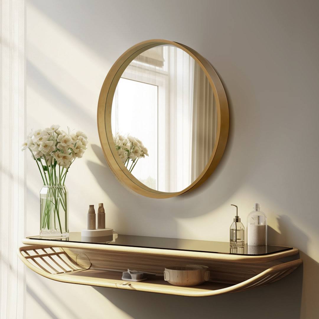 Karrina Accent Mirror Ebern Designs Finish: Wood, Size: 24