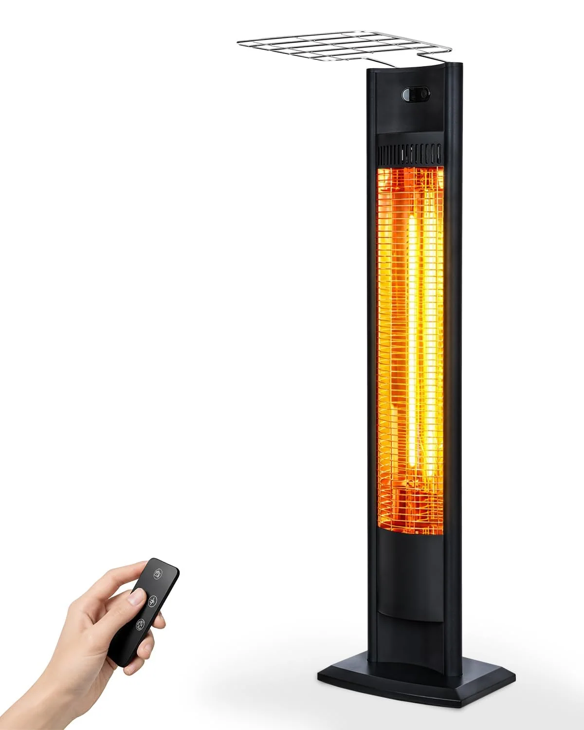 hykolity Electric Patio Heater 38.5in, 1500W Infrared Indoor & Outdoor, Portable Standing Space Heater with IPX4 Waterproof, Tip-Over, Overheat Protection for Patio, Backyard,Living room
