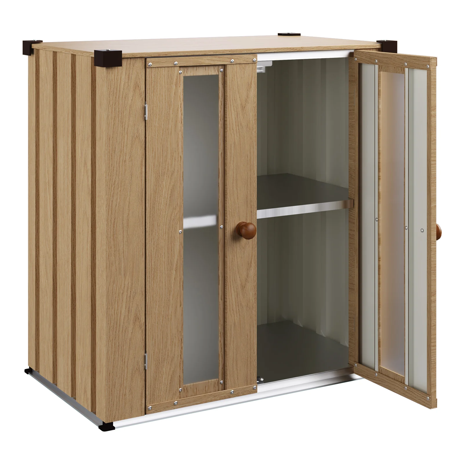 AECOJOY Small Outdoor Storage Cabinet Waterproof with Shelves, Vertical Garden Storage Sheds