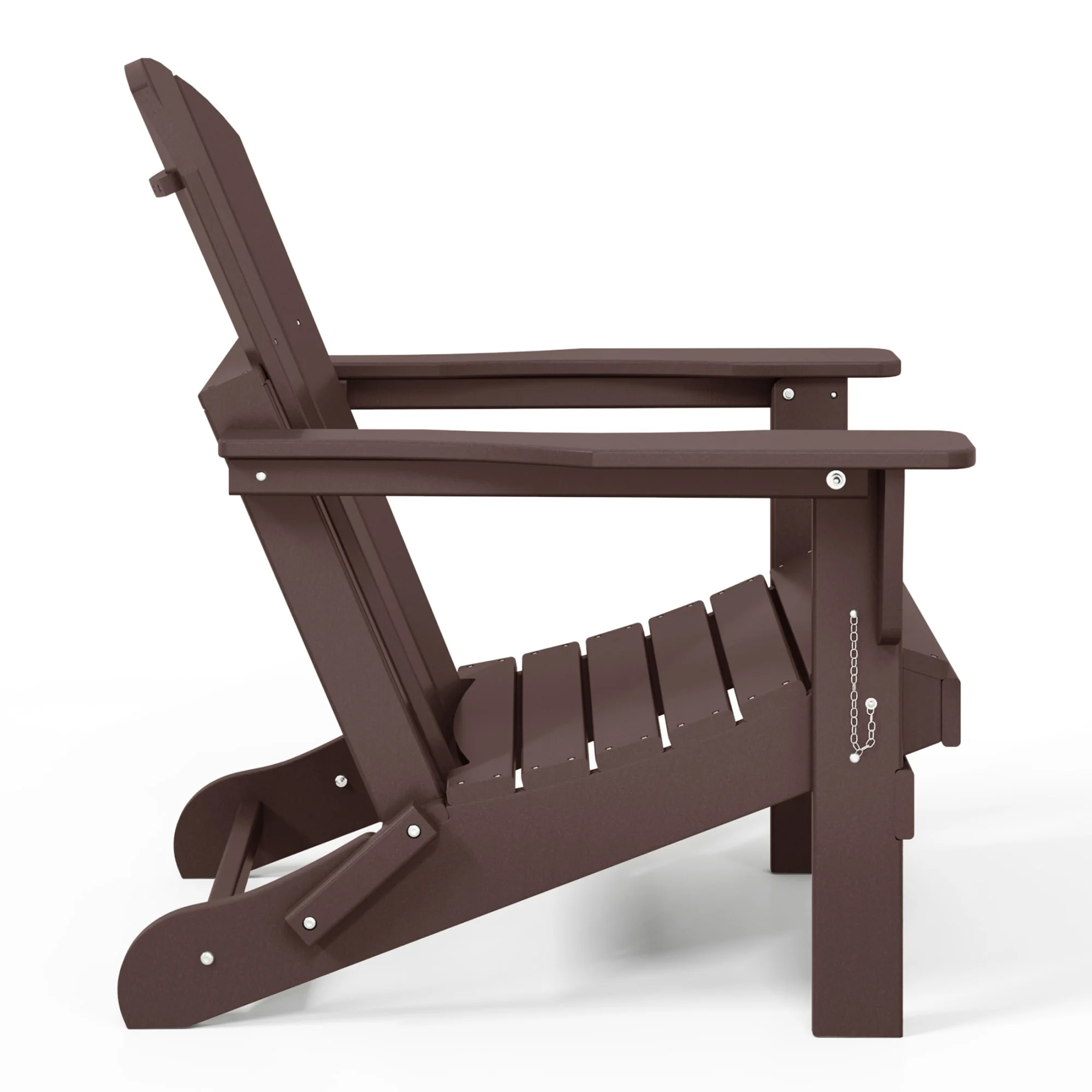 Outdoor Folding HDPE Adirondack Chair, Patio Seat, Weather Resistant, Dark Brown(Dark Brown/Single) - Image 10