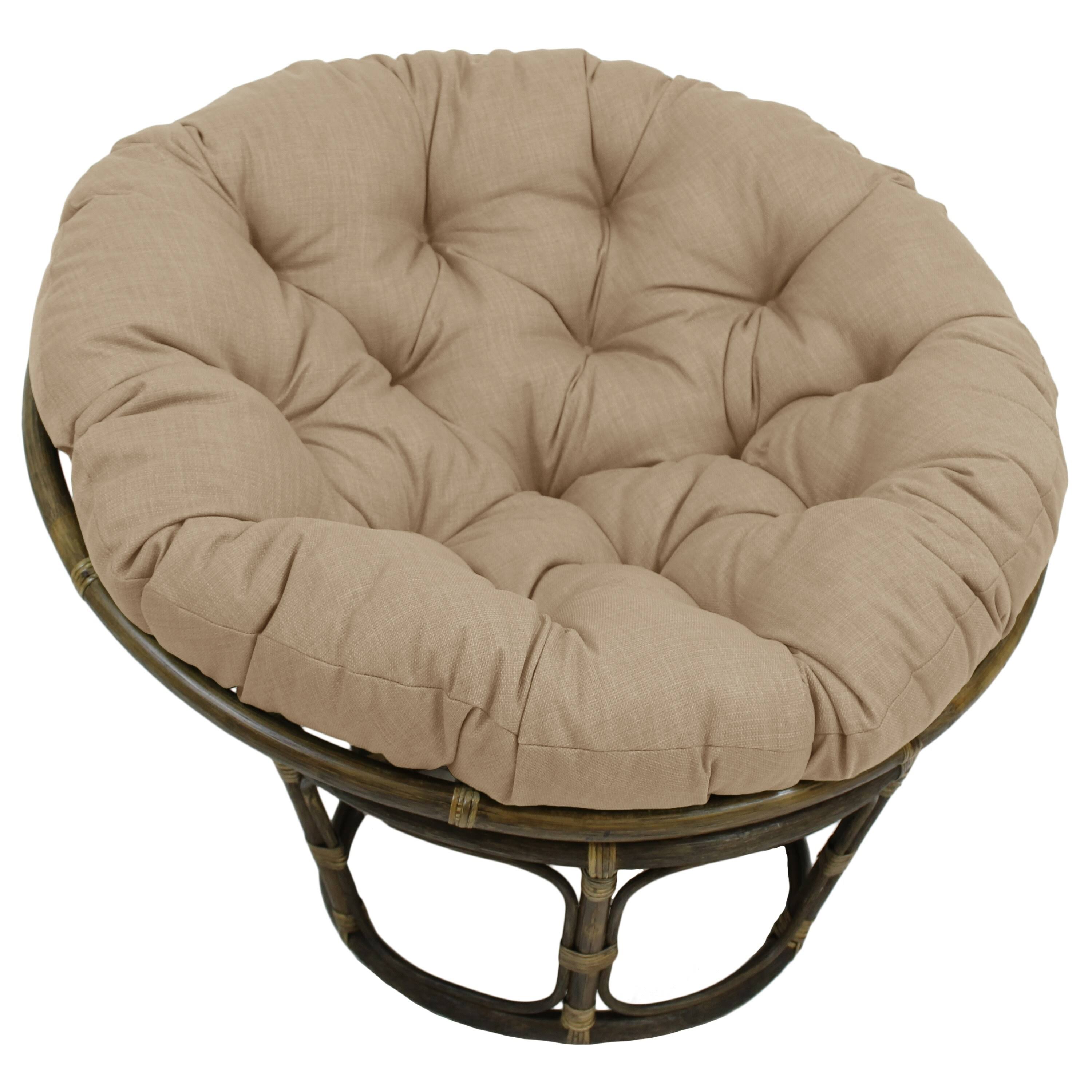 Blazing Needles 52 in. Solid Outdoor Spun Polyester Papasan Cushion, Sandstone
