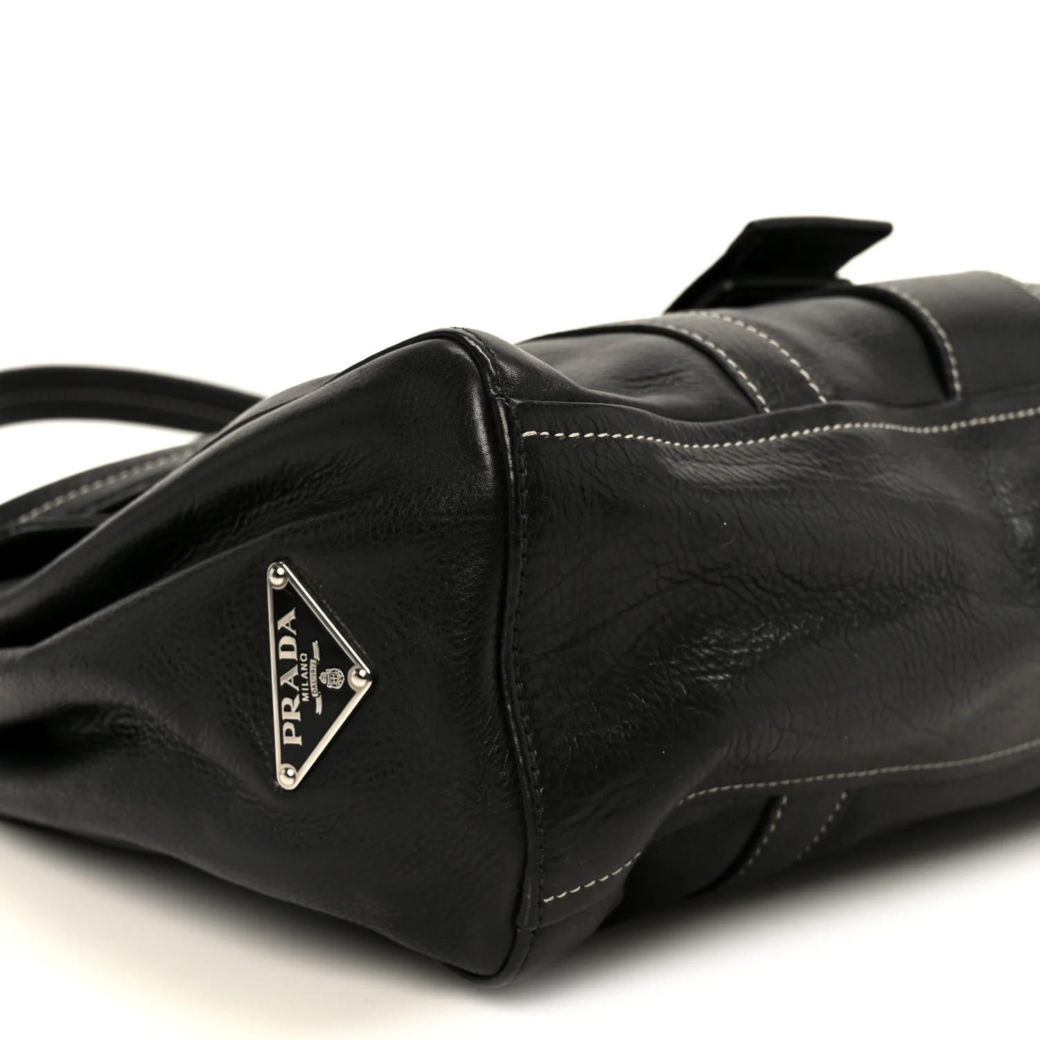 Calf Pocket Shoulder Bag Black
