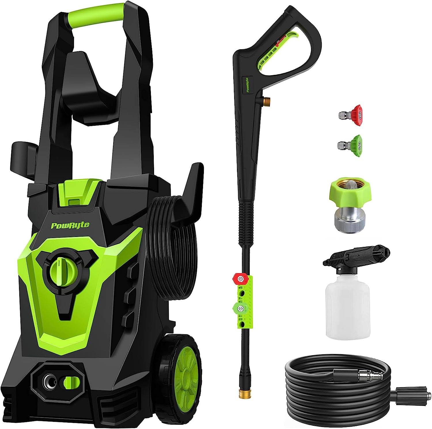 Powryte Electric Pressure Washer, Foam Cannon, 2 Different Pressure Tips, Power Washer, 3500 PSI 2.4 GPM