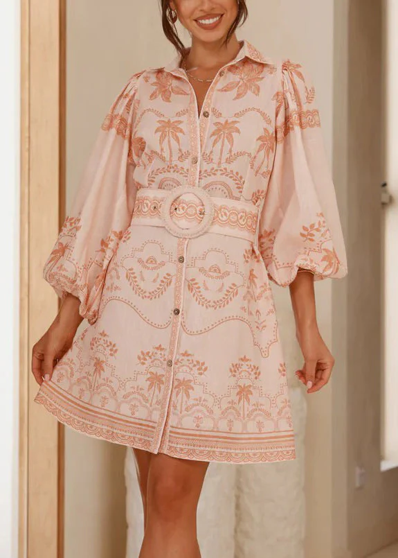 Sophie Paris I Mini-robe en lin rose