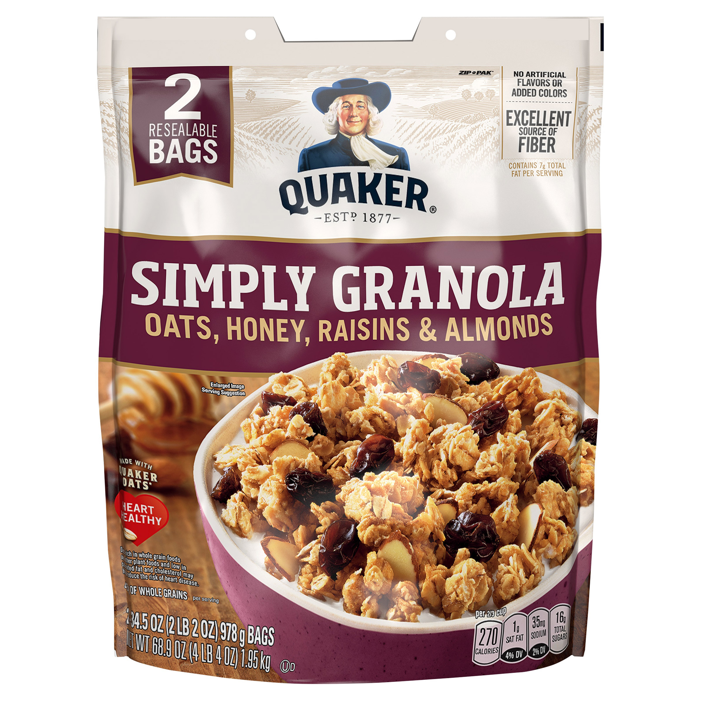 Quaker, Simply Granola, 34.5 oz, 2 - Count