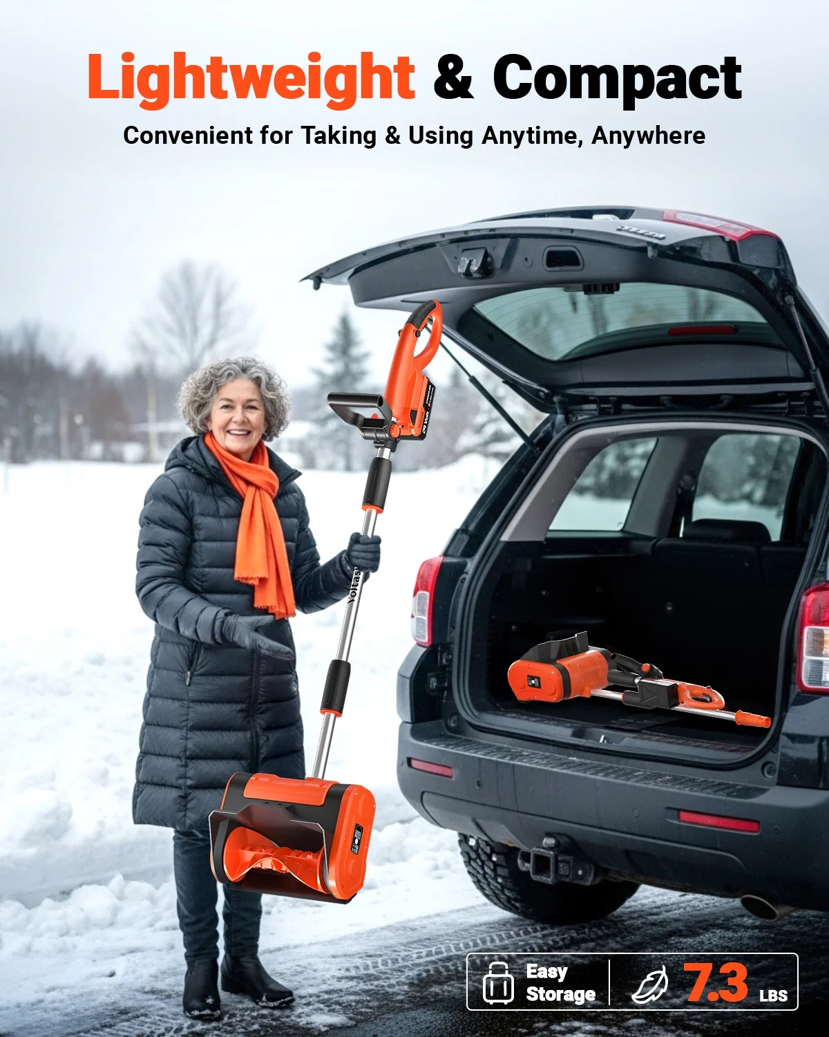 Cordless Snow Shovel 24V | 11-inch | 4-Ah Cordless Snow Blower, Battery Snow Blower with Adjustable Front Handle (4-Ah Battery Quick Charger Included)(24 V) - Image 5