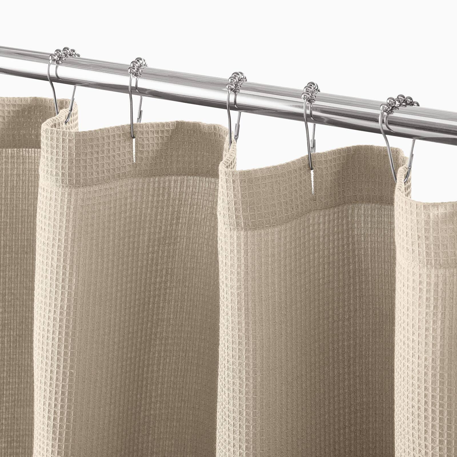 mDesign Cotton Waffle Knit Shower Curtain - Hotel Style - 54