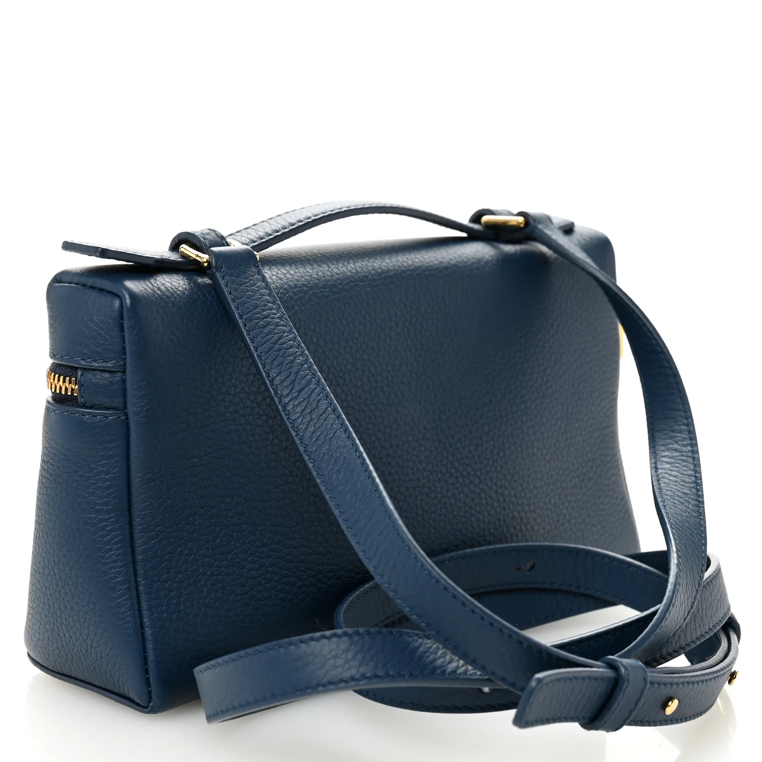 Grained Calfskin L19 Extra Pocket Pouch Navy Blue