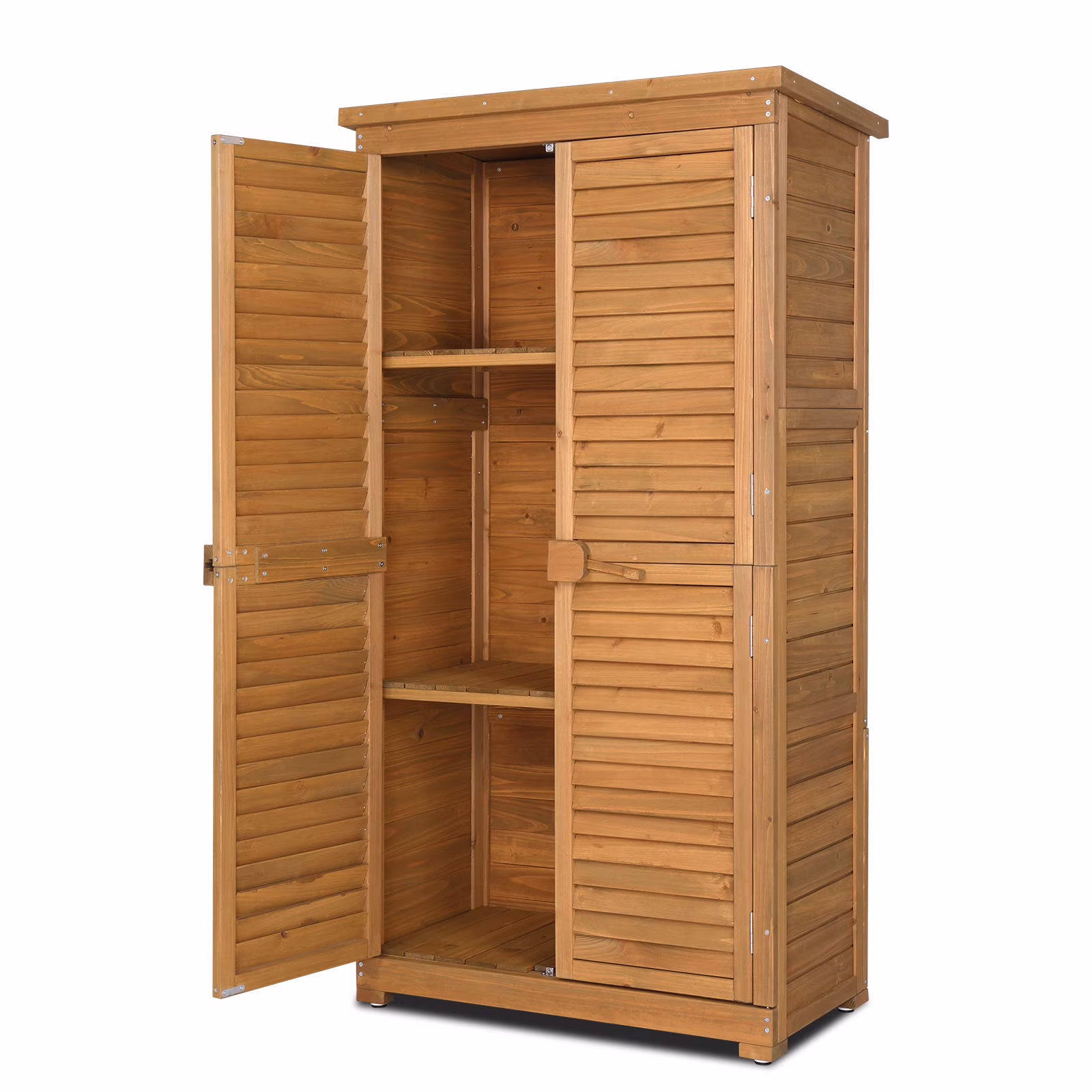 Winado 63'' Garden Shed Tool Storage Cabinet Outdoor Shed w/ Asphalt Roof for Patio Backyard