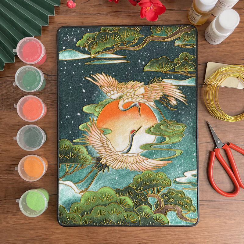 Crane Series, Beginner Cloisonné Enamel DIY Kit, with Tutorial& All Tools