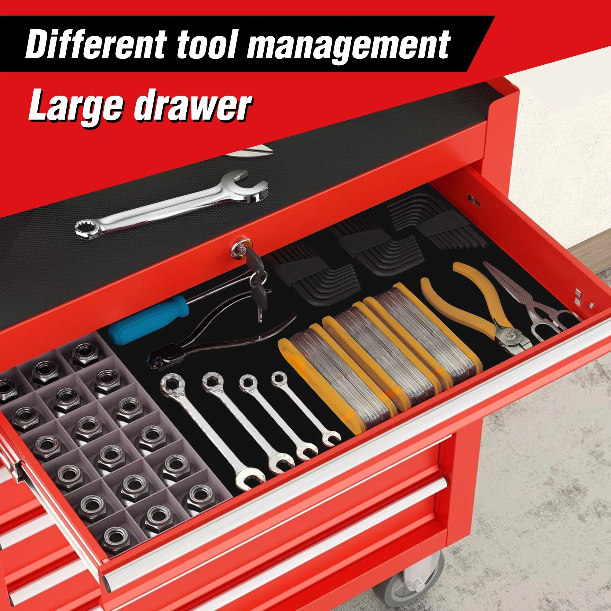 Tool Chest with 7-Drawer Tool Box with Wheels Multifunctional Tool Cart