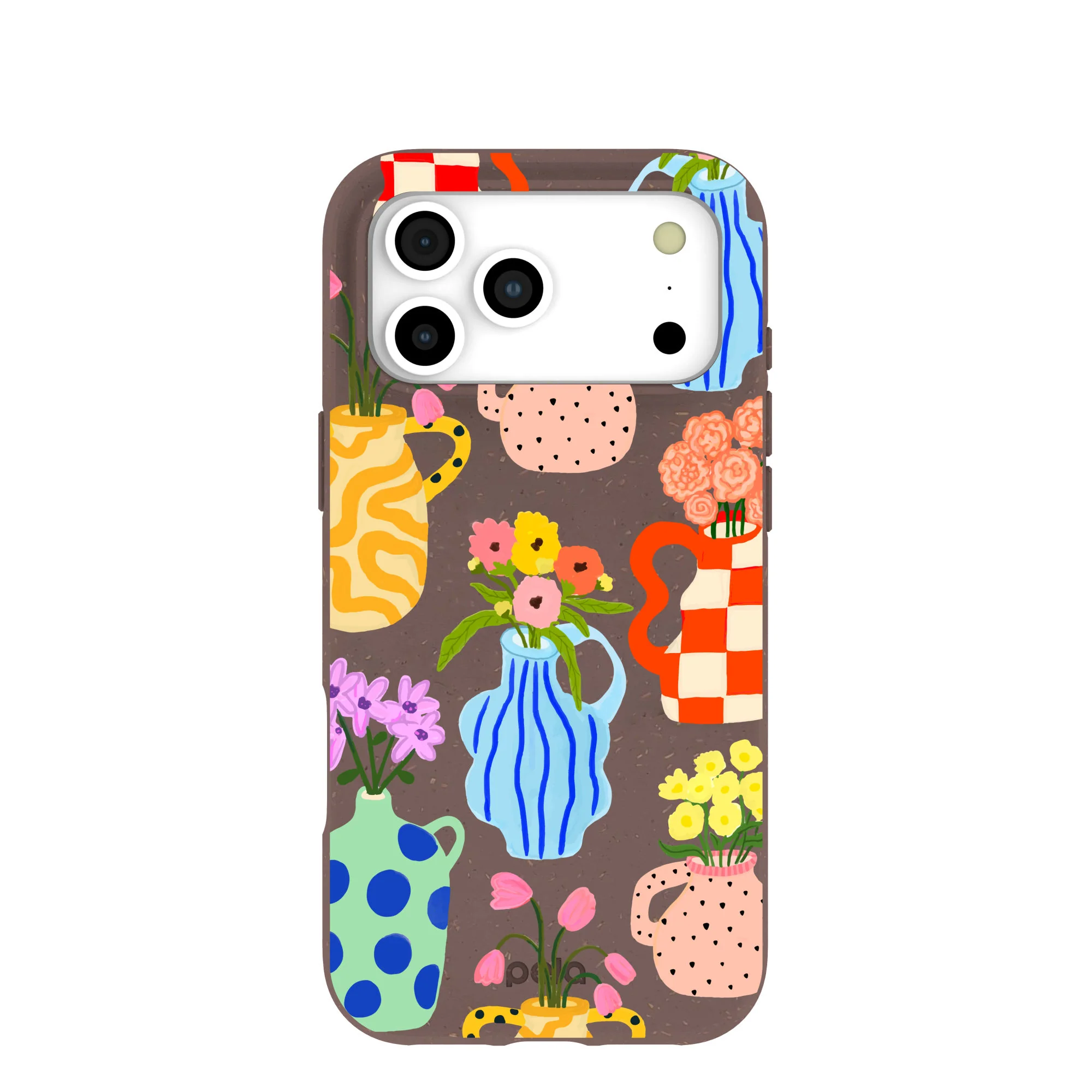 Chocolate Brown Bloom Ceramics iPhone 17 Pro Max Case