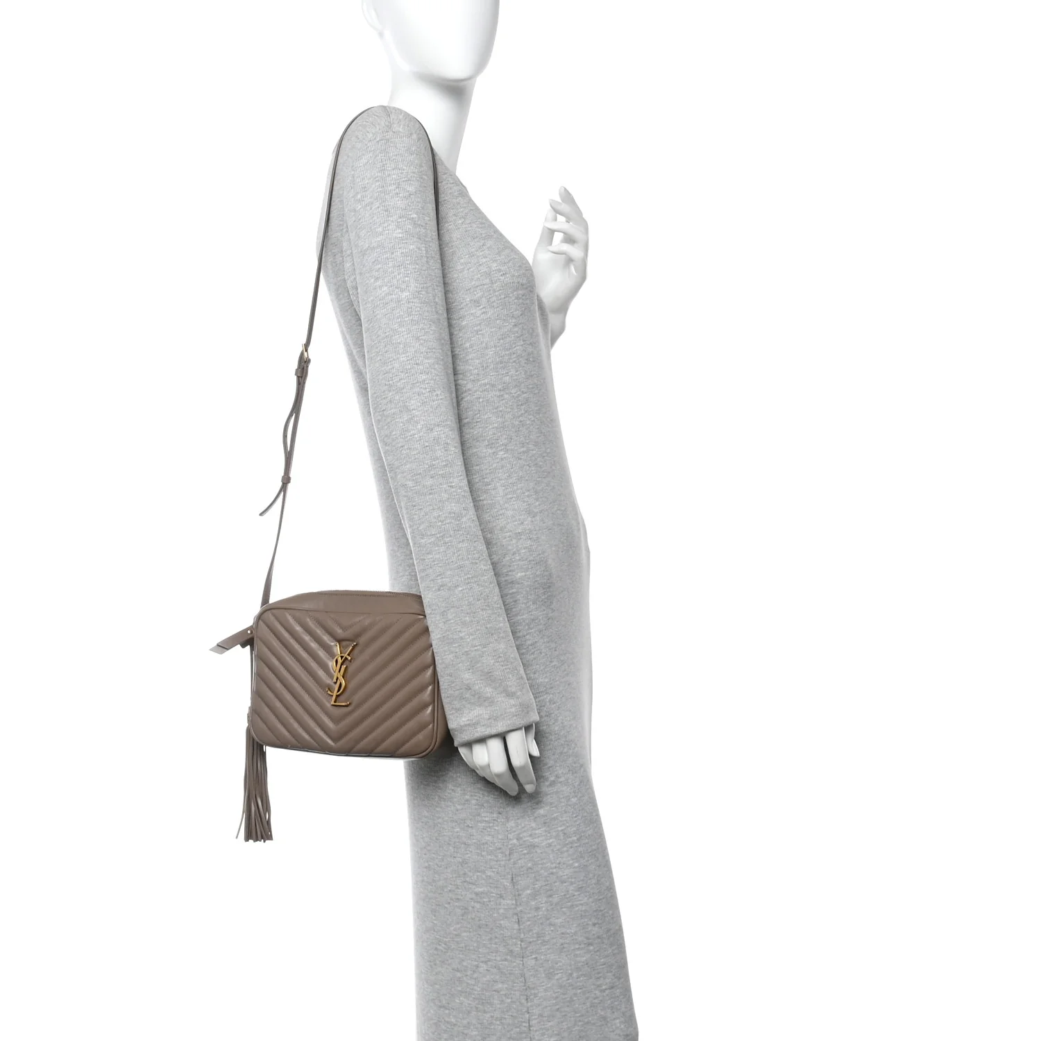 Calfskin Matelasse Monogram Lou Camera Bag Dark Beige