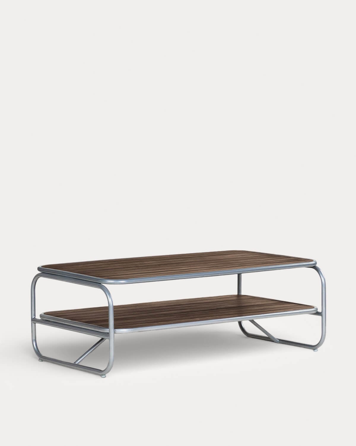 Ahrus - Mesa de Centro de Exterior Rectangular de Madera de Acacia y Metal (110x60 cm) Ahrus