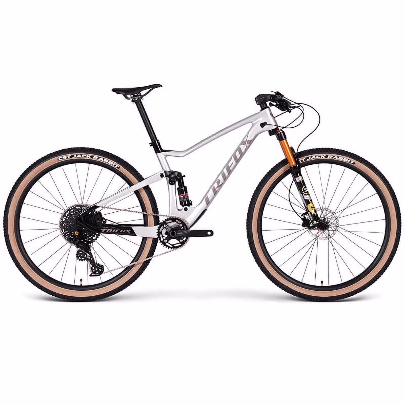 Outroad Mountain Bike Double Full Suspension MTB for Adult, M6100 12-Speeds Carbon Fiber Full Suspension MTB MFM100, Dual Disc Brake Bikes for Men Women