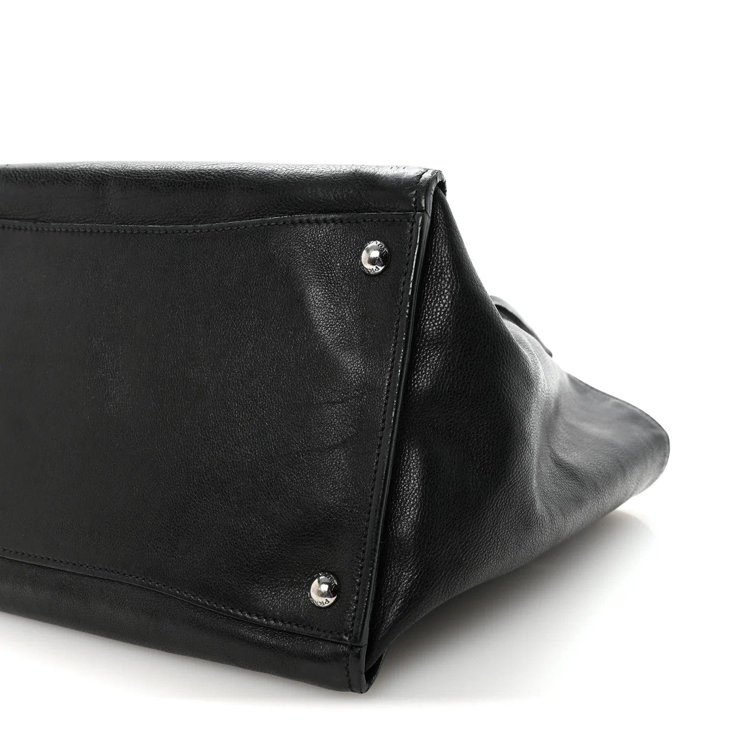 Glace Calf Twin Pocket Tote Black