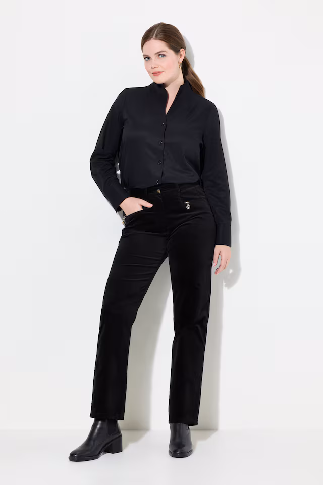 Velvet Stretch-Fit Tapered Leg Pants