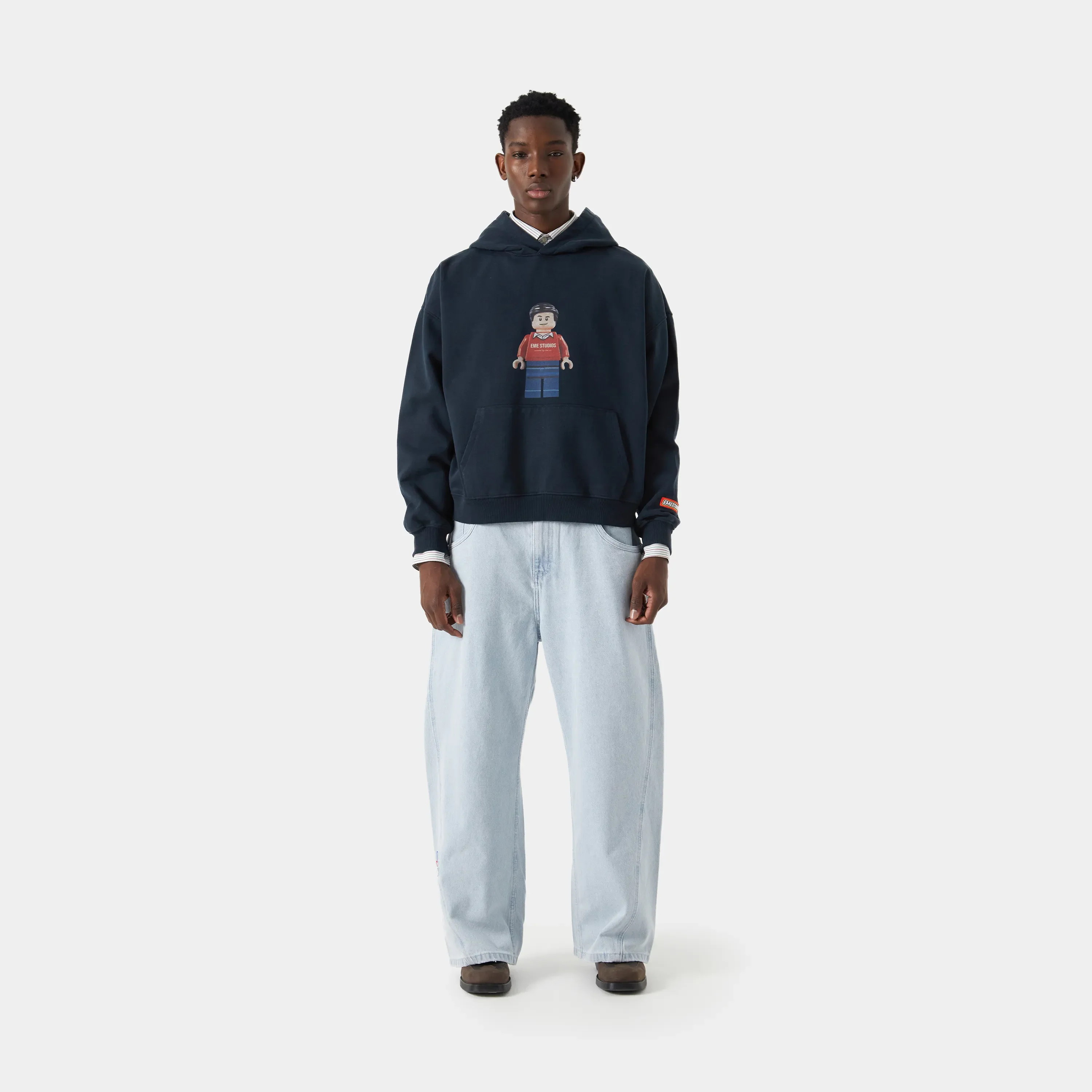 Brick Navy Oversized Hoodie