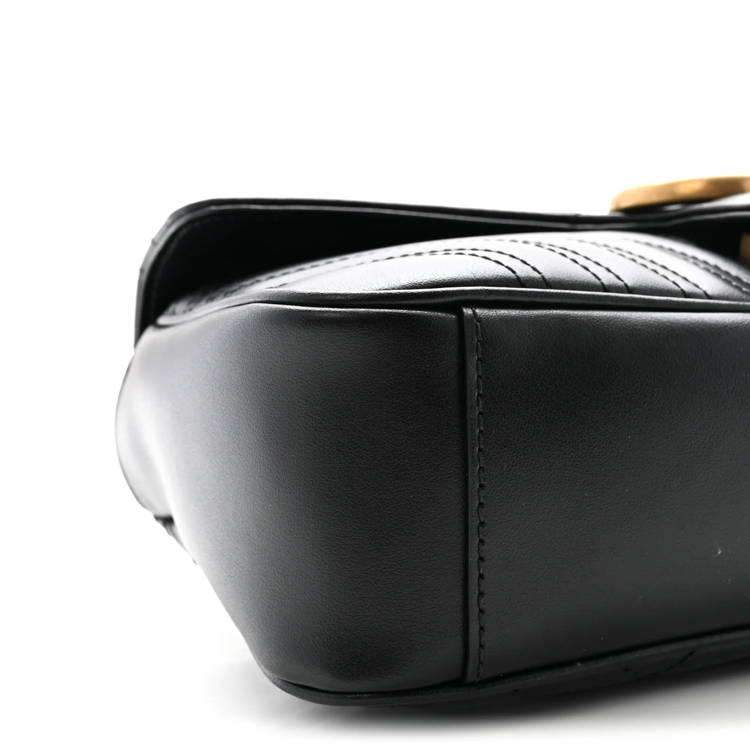 Calfskin Matelasse Small GG Marmont Shoulder Bag Black