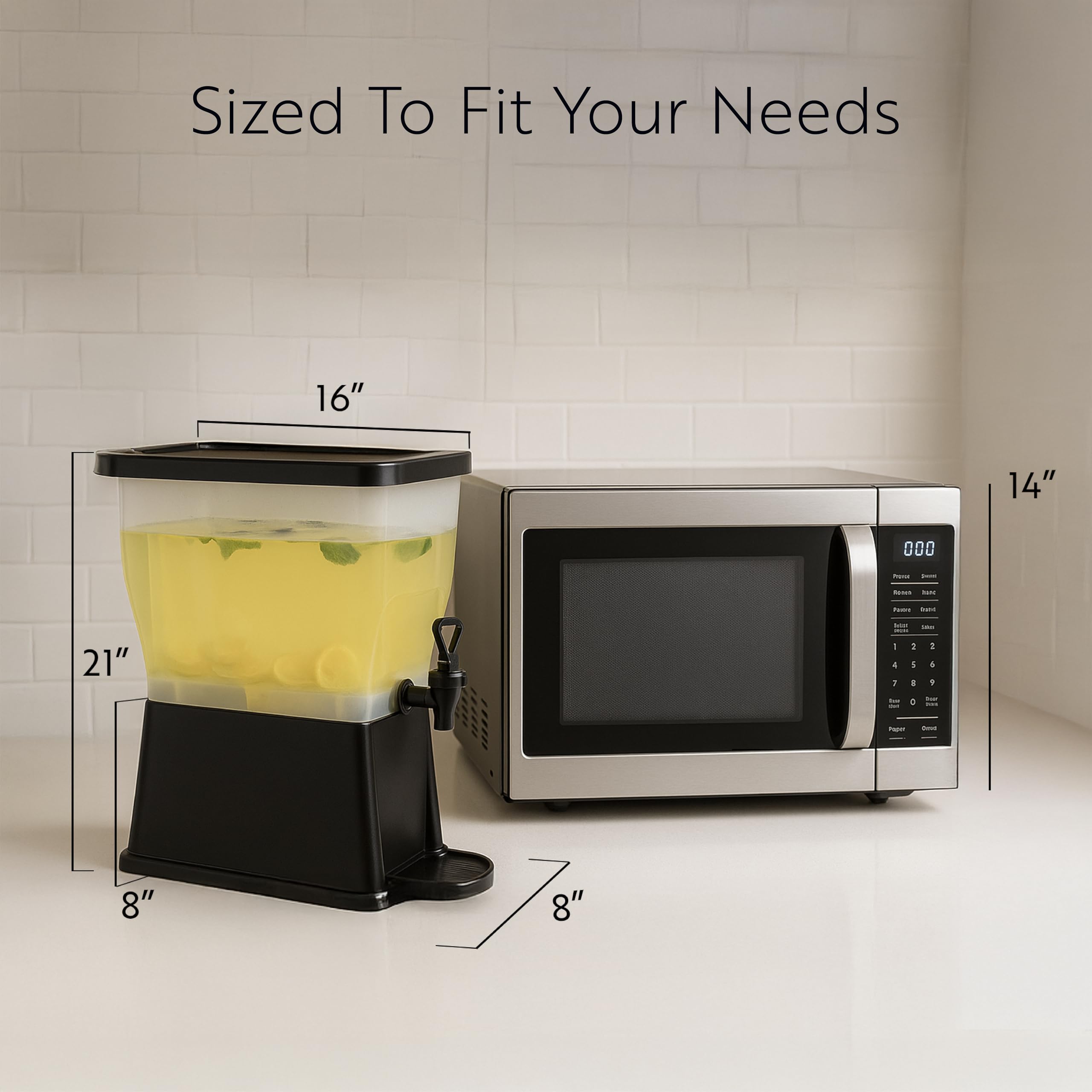 3 Gallon Drink Dispenser 1 Dishwashable Beverage Dispenser - Detachable Tank Includes Decals Black Plastic Carnival Juice Dispenser With Stand Push-Button Spigot