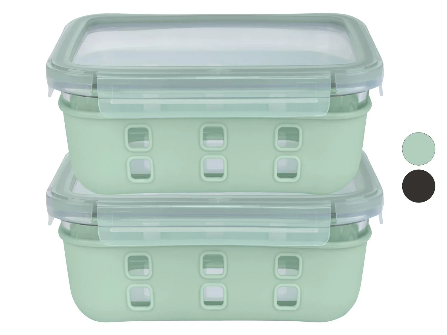 LIVARNO home Lot de 2 botes de conservation en verre