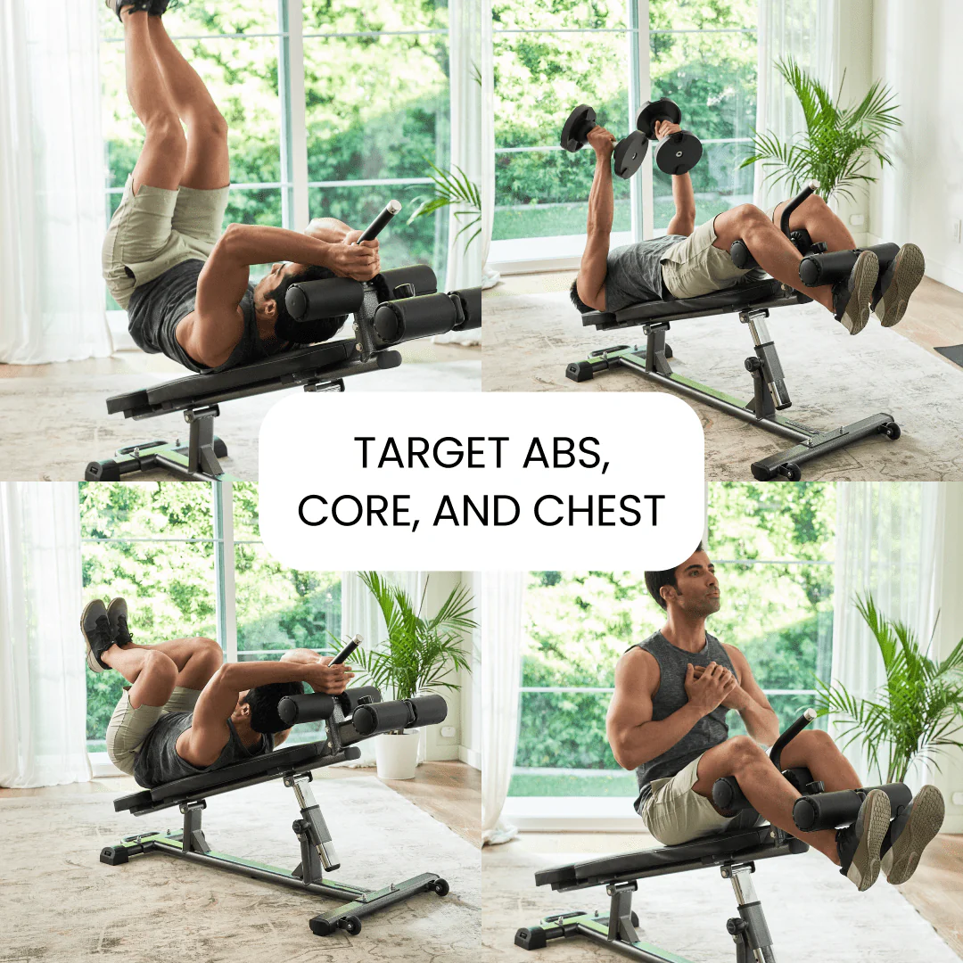 Finer Form Semi, Commercial Sit Up Bench Elite, Reverse Crunch Handle for Ab Exercises, Reverse Crunch and Decline Sit Up with 4 Adjustable Height Settings, Black Image 6