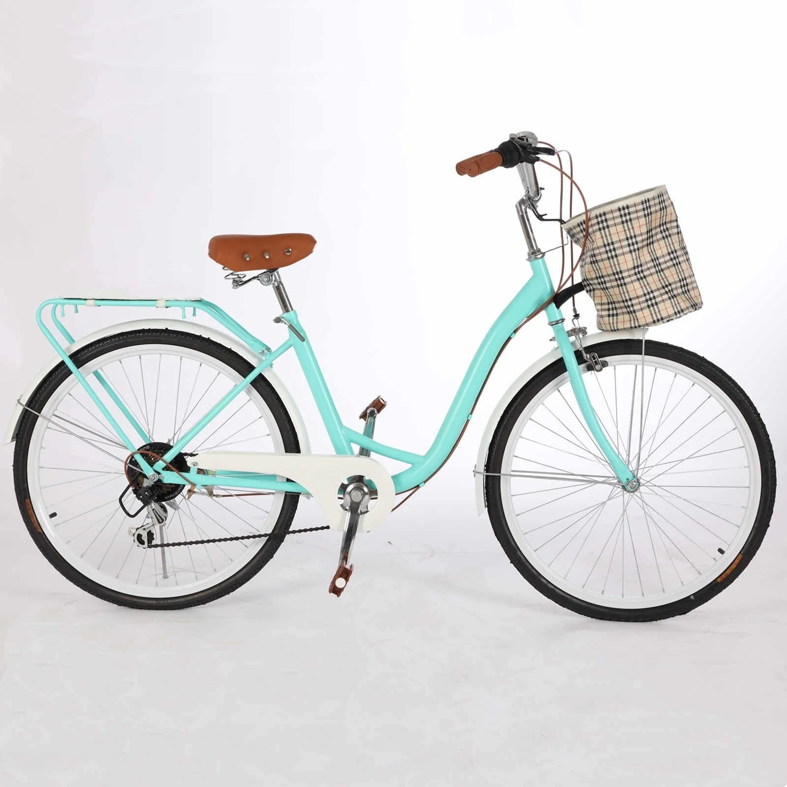 Dinling Shimano 7 Speed Women'S City Bike 26 in Lightweight Beach Cruiser Bike Green