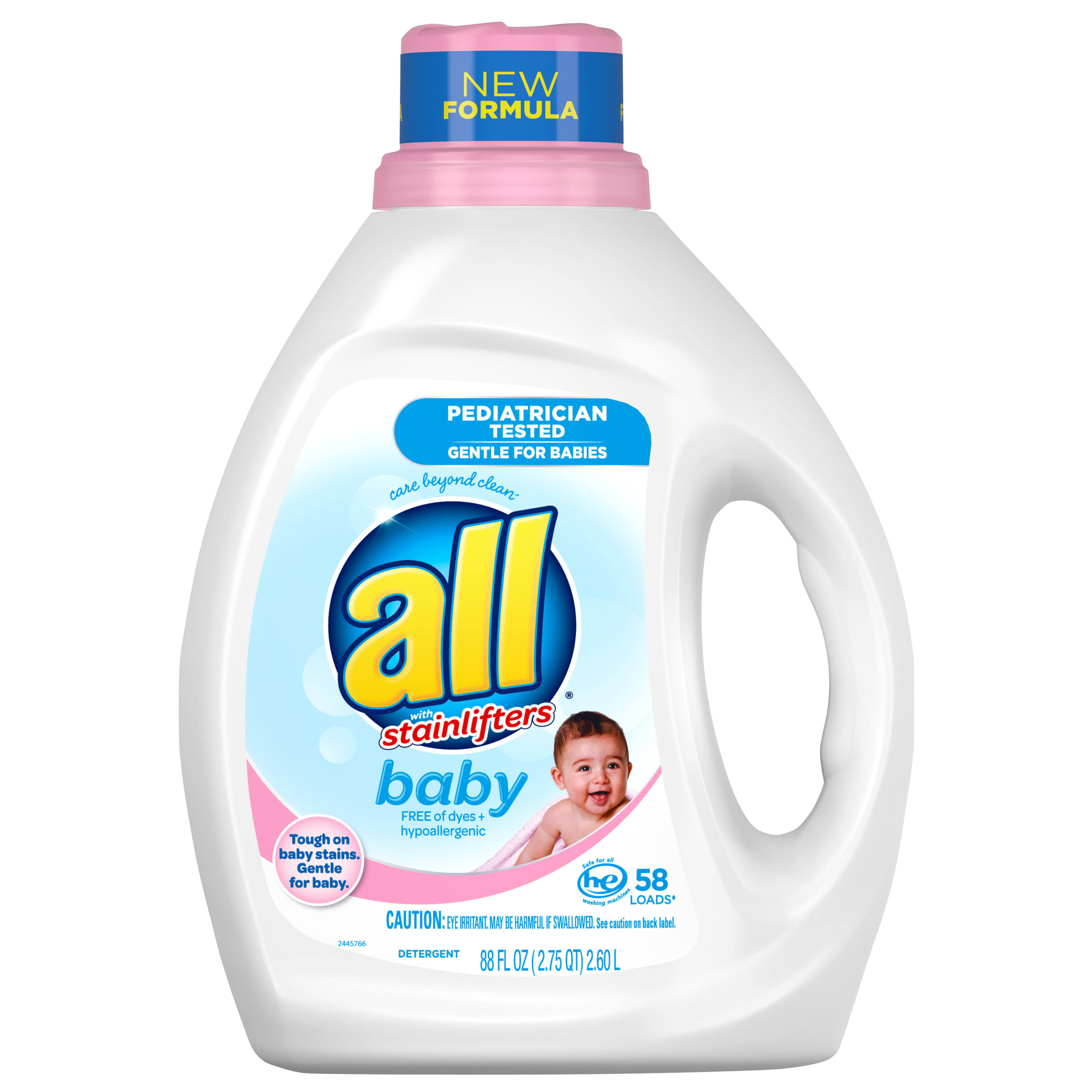 All Detergent, with Stainlifters, Baby, HE - 88 fl oz