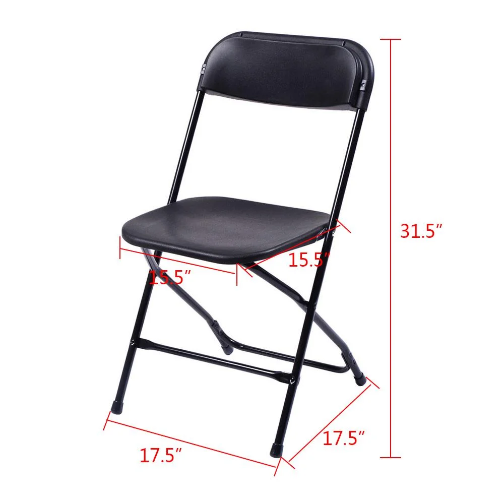 Ktaxon 6ft White Folding Table and 10 Pack Folding Chairs Black, Plastic Table and Chair Set