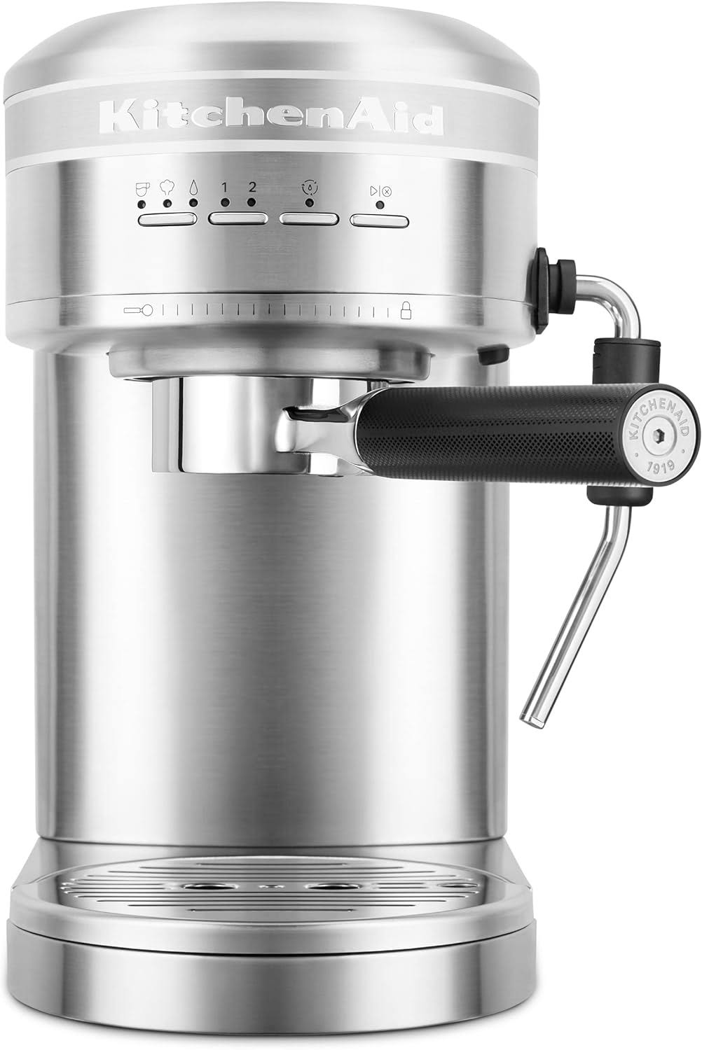 KitchenAid Metal Semi-Automatic Espresso Machine and Automatic Milk Frother Attachment Bundle