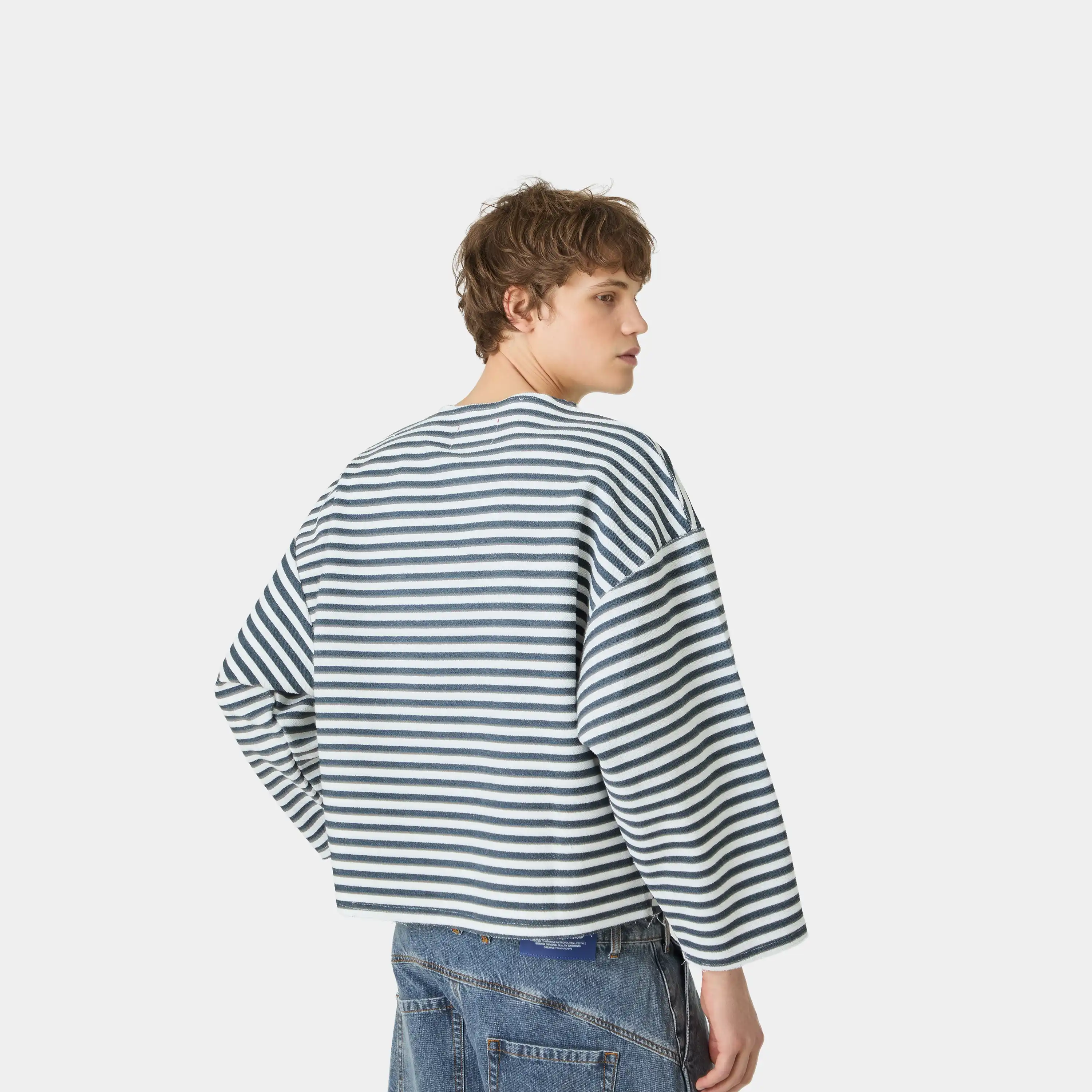 Sade Navy Reverse Crewneck