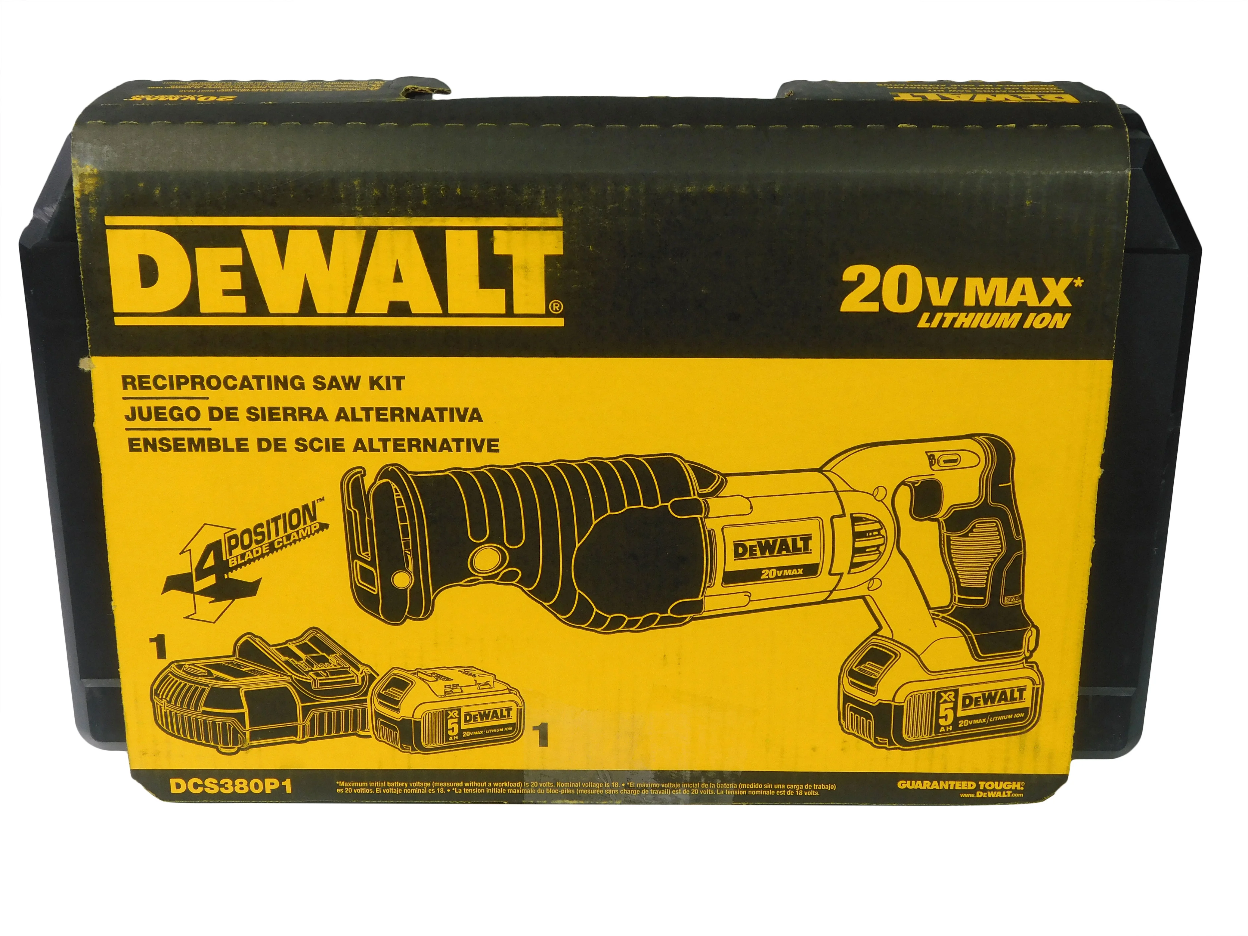DCS380P1 20V MAX Cordless Reciprocating Saw Kit with 5Ah Battery, Charger Case - Image 3