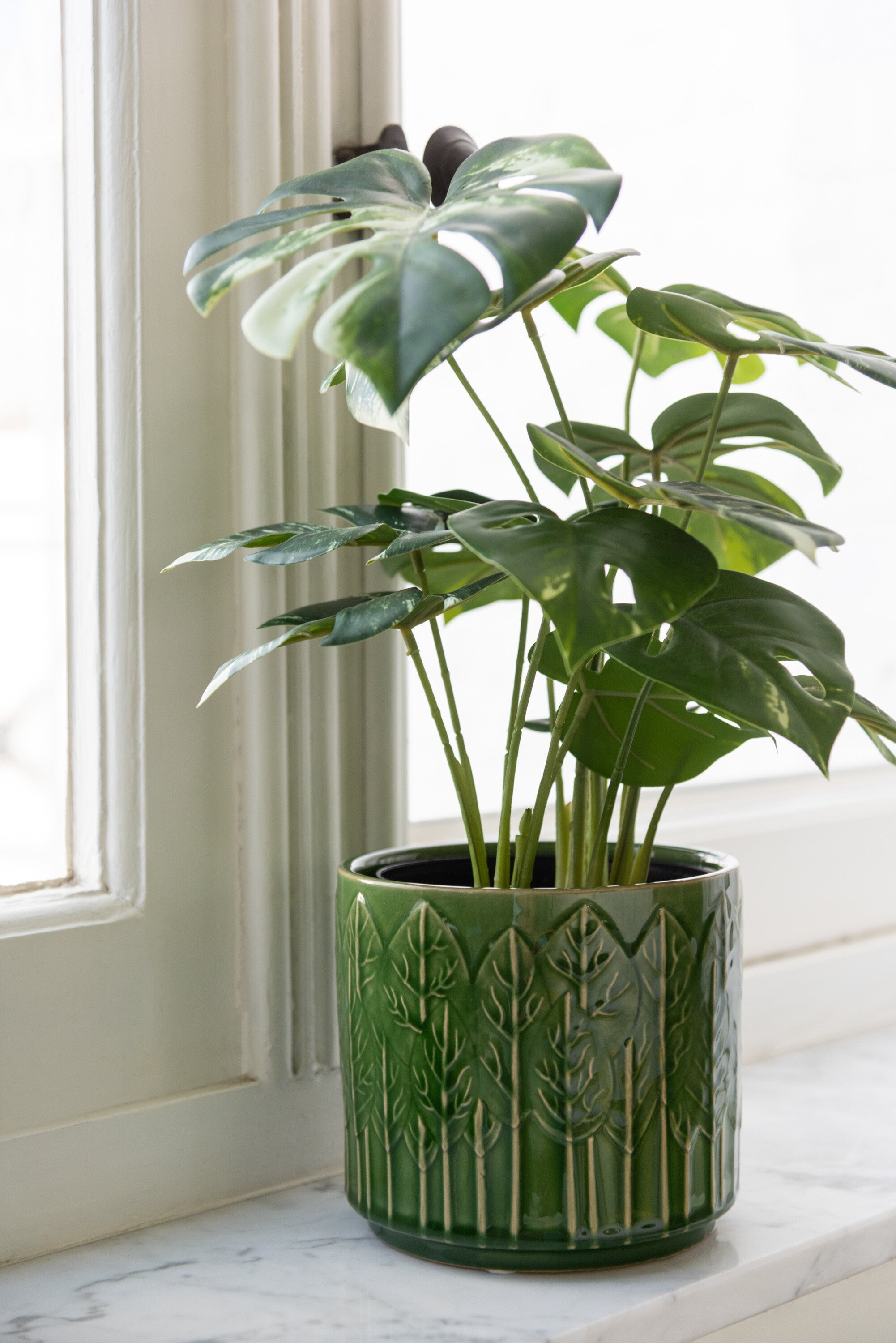 J-Line plant Monstera in pot - kunststof - groen