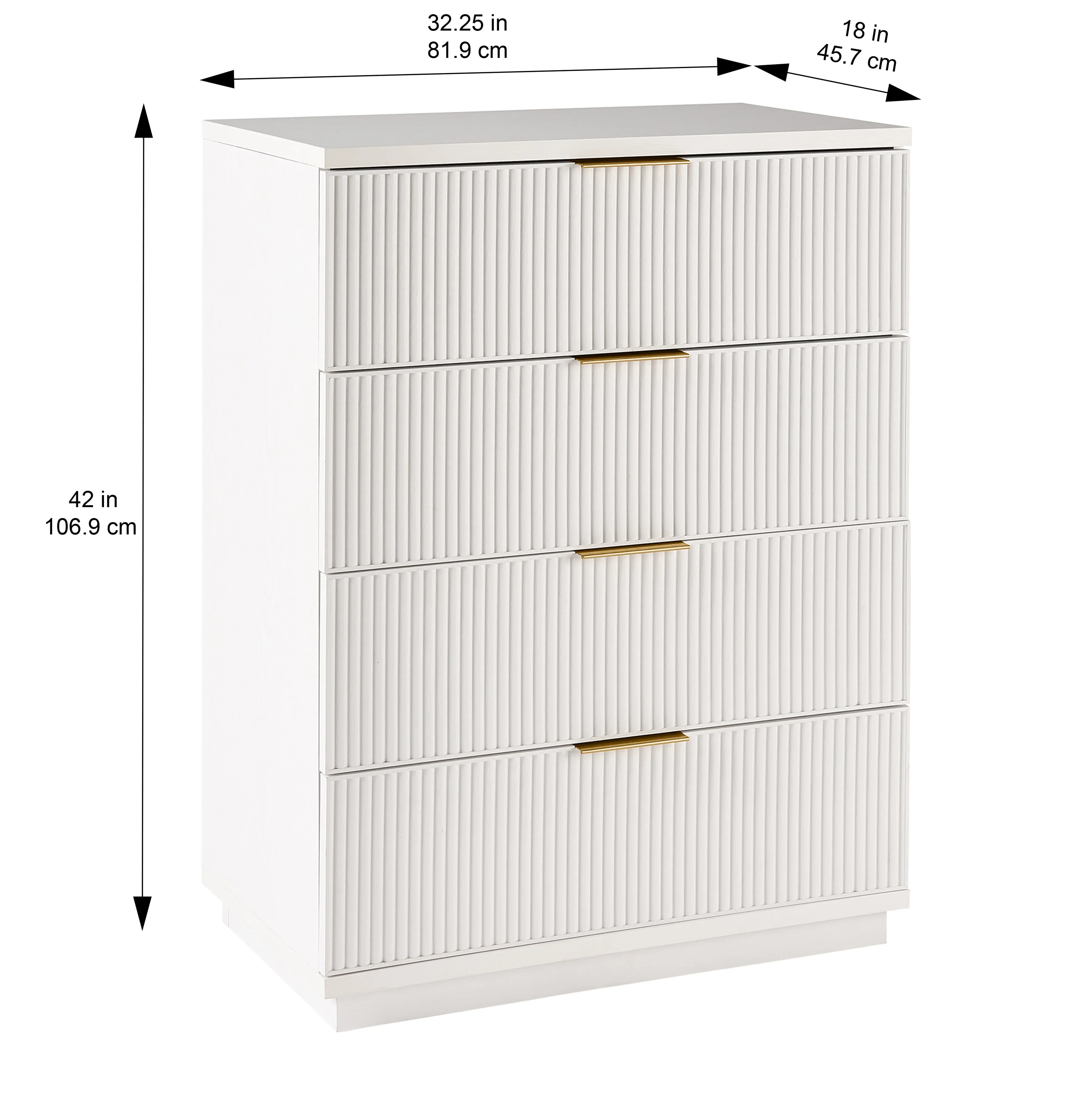 Better Homes & Gardens Lillian Fluted 4 Drawer Dresser, Natural Pine