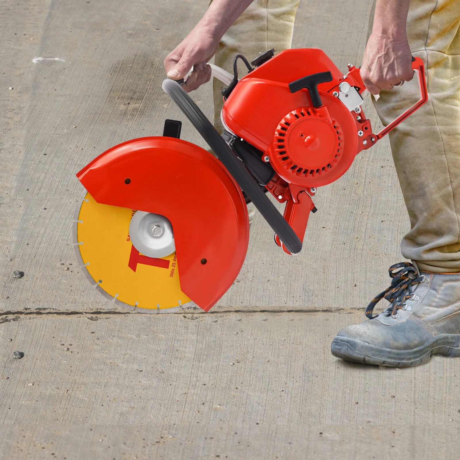 2 Stroke 78.5CC Gas Power Cement Concrete Cut off Saw Cutting Tool W/ Blade Red
