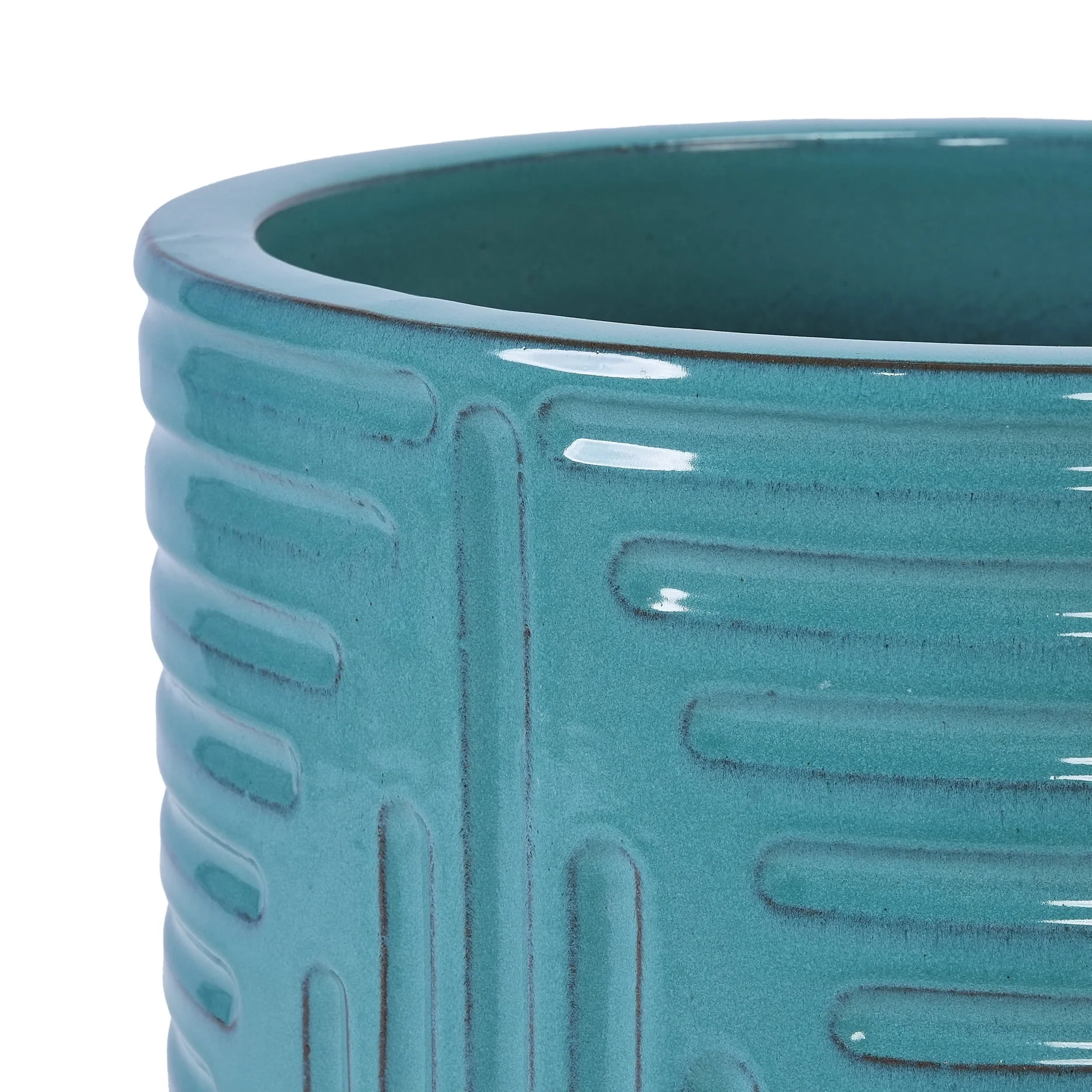 Modern Ceramic Flowerpot with Drainage Hole - Frost/Heat Resistant All-Weather Planter for Patio, Garden & Windowsill - White Glossy Finish, Ready-to-Use