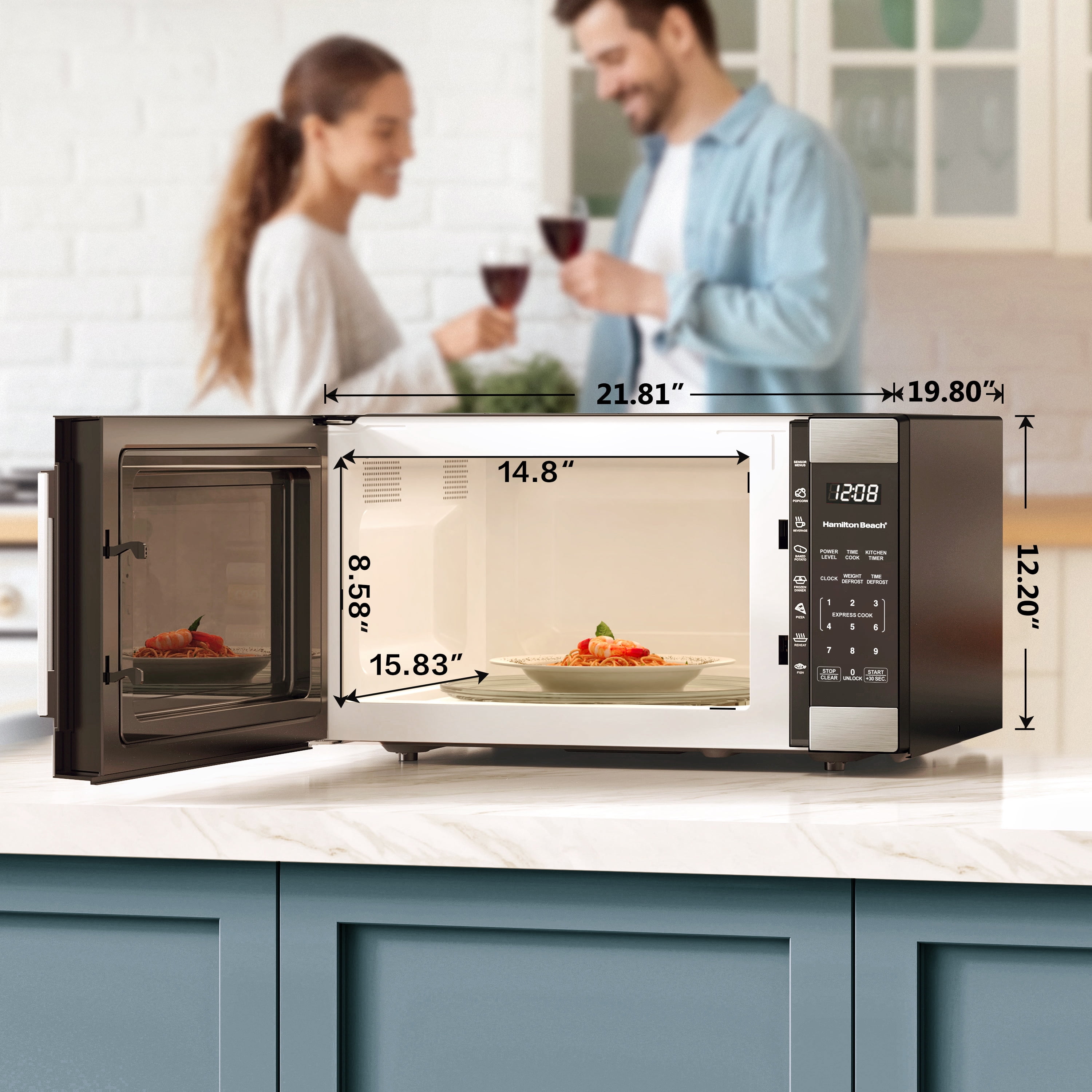 1.6 Cu ft Sensor Cook Countertop Microwave Oven in Stainless Steel, New - Image 10