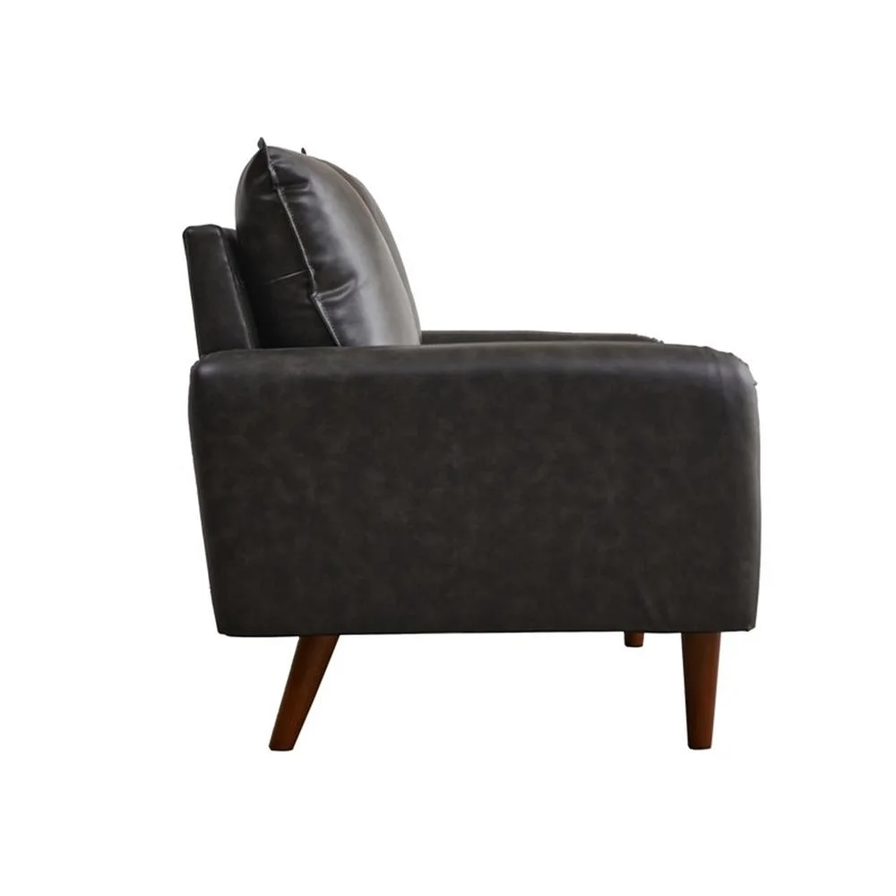 Modern Sofa Faux Leather Couch for Living Room Office Dark Gray(Gray) - Image 9