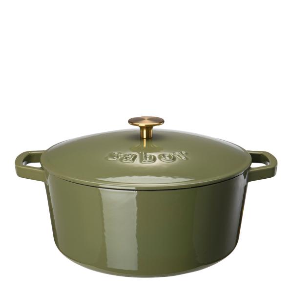 Støpejernsgryte 6,7L olive