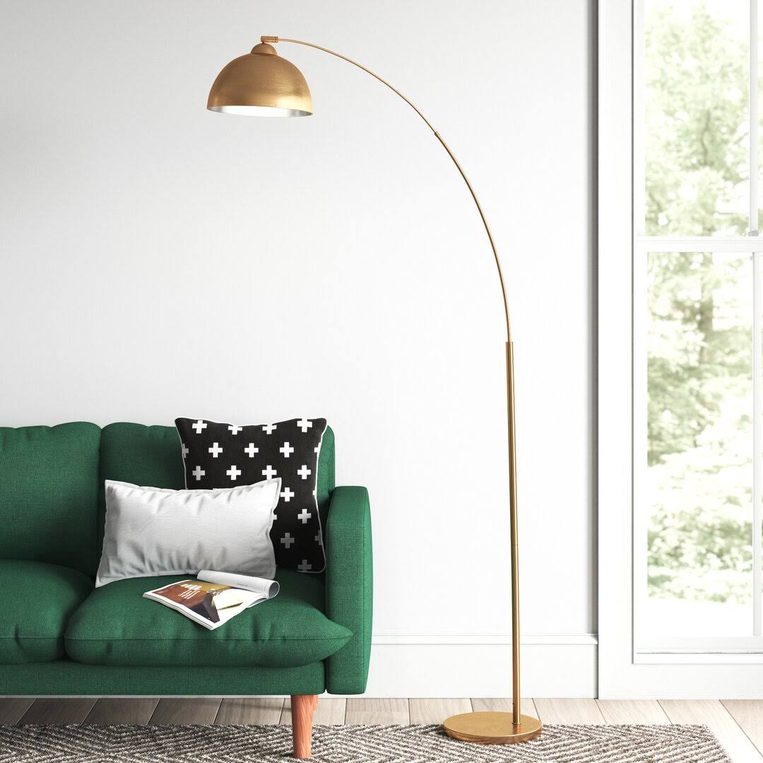 Wrought Studio Pulaski 79'' Arched Floor Lamp, Gold