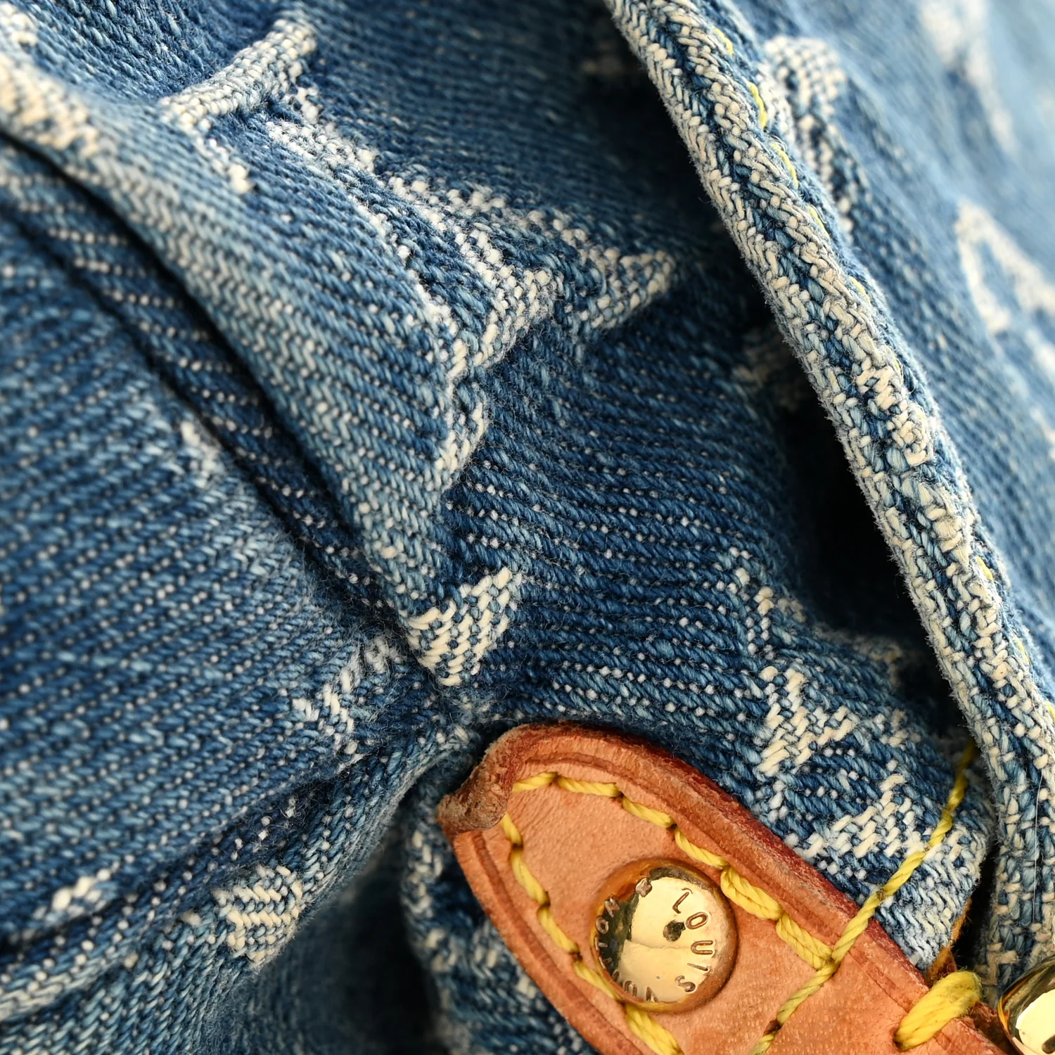 Monogram Denim Mini Pleaty Blue