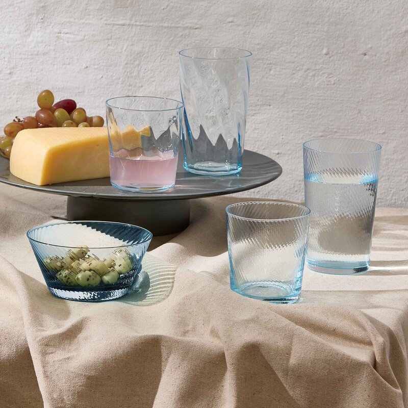 RAW Unique swirl highball glass 45 cl light blue