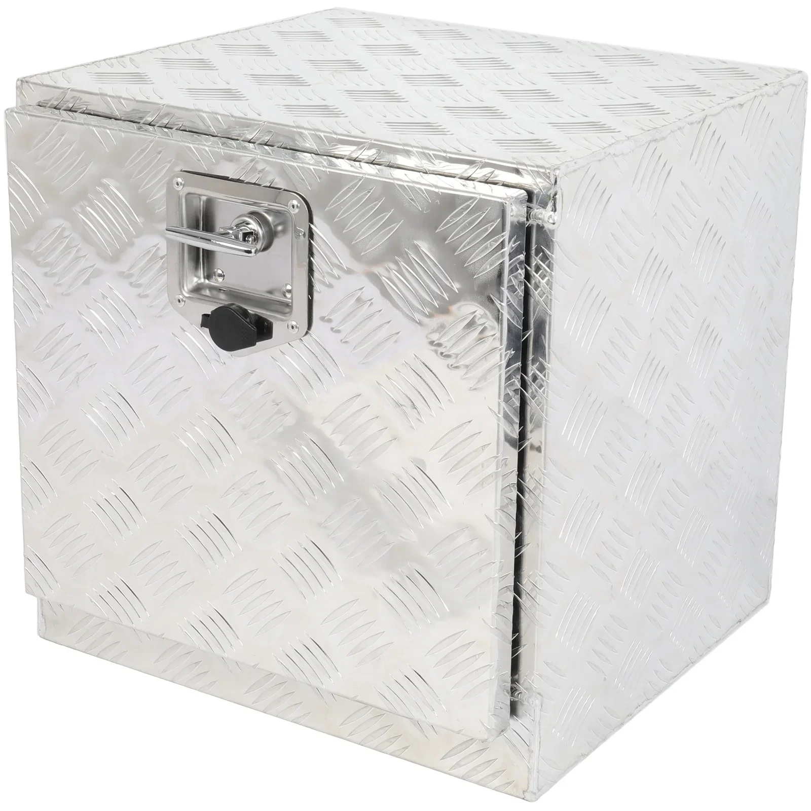 CCIYU 18 Inch Aluminum Truck Bed Toolboxes, Heavy Duty Truck Tool Box with Lock Keys, Storage Tool Box Chest Box Organizer for Pickup, RV, Truck Bed, Trailer, 18x 17x18, Silver