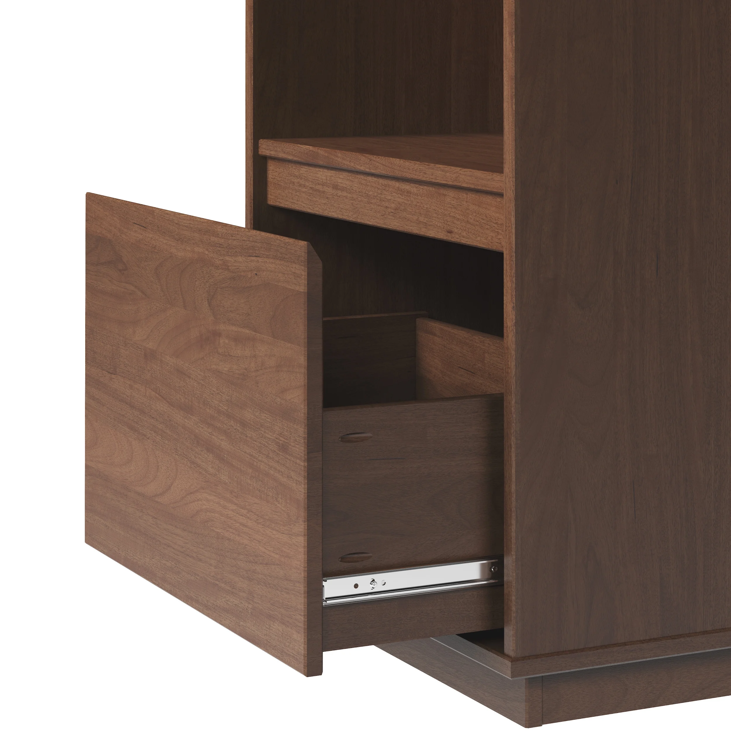 Linon Winston Mid-Century Hall Tree with Cubby and 3 Hooks, Walnut
