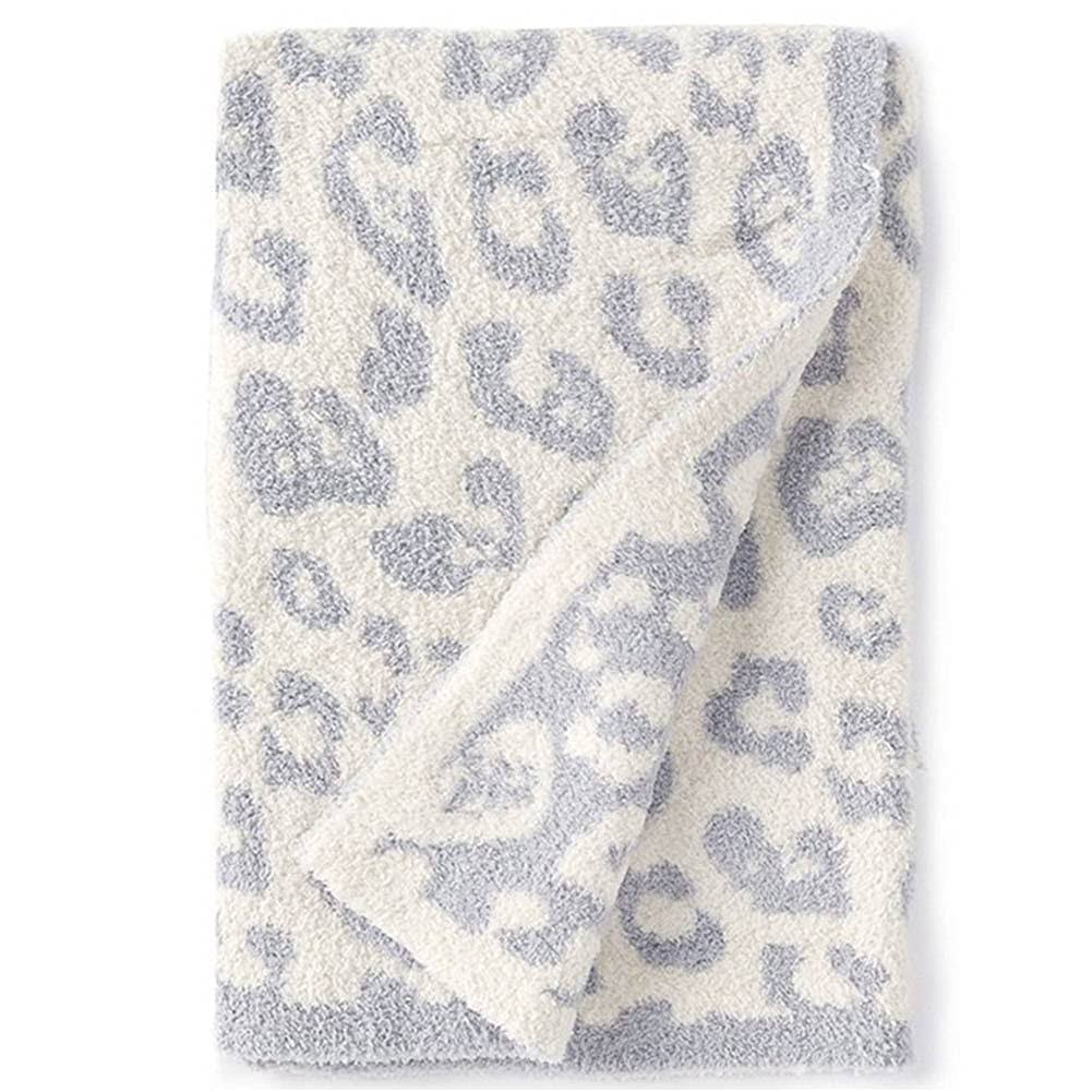 Moonase Soft Fuzzy Throw Blanket, Leopard Throw Blankets, Cozy Plush Fleece Comfy Microfiber Blanket for Couch Sofa Bed Machine Washable (White, 50