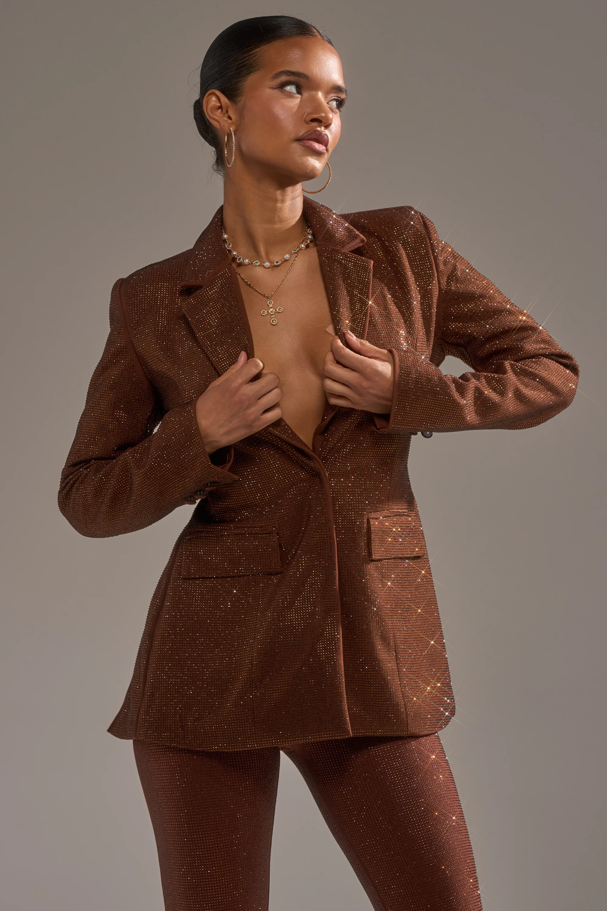 MAKE A TOAST RHINESTONE BLAZER - Akira Store
