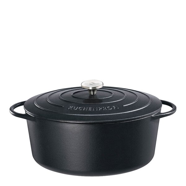 Provence støpejernsgryte oval 31 cm 6L svart